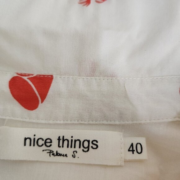 Nice Things Paloma S. Size 8 Long Sleeve Button Front Collared Women's Top Shirt - Picture 6 of 8